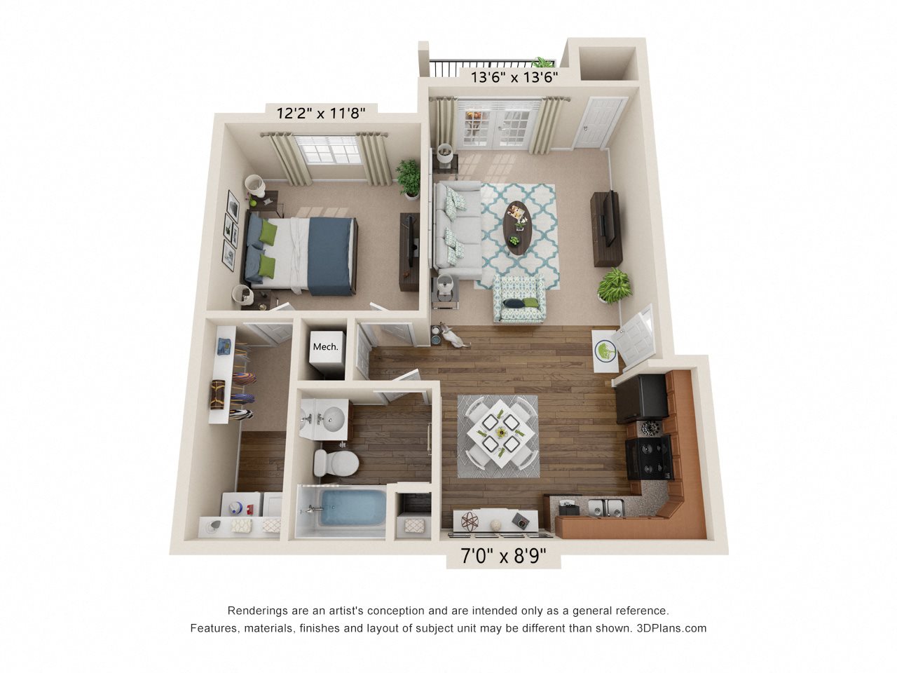 Ardmore Heritage One Bedroom, One Bathroom Floor Plan Ardmore Heritage One Bedroom, One Bathroom Floor Plan